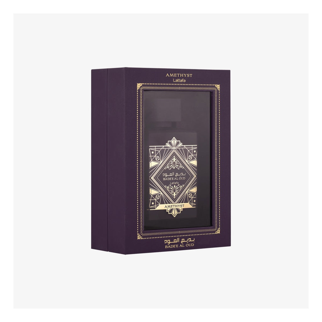 Lattafa Bade'e Al Oud Amethyst EDP 100 ml (3.4 oz) - ángulo