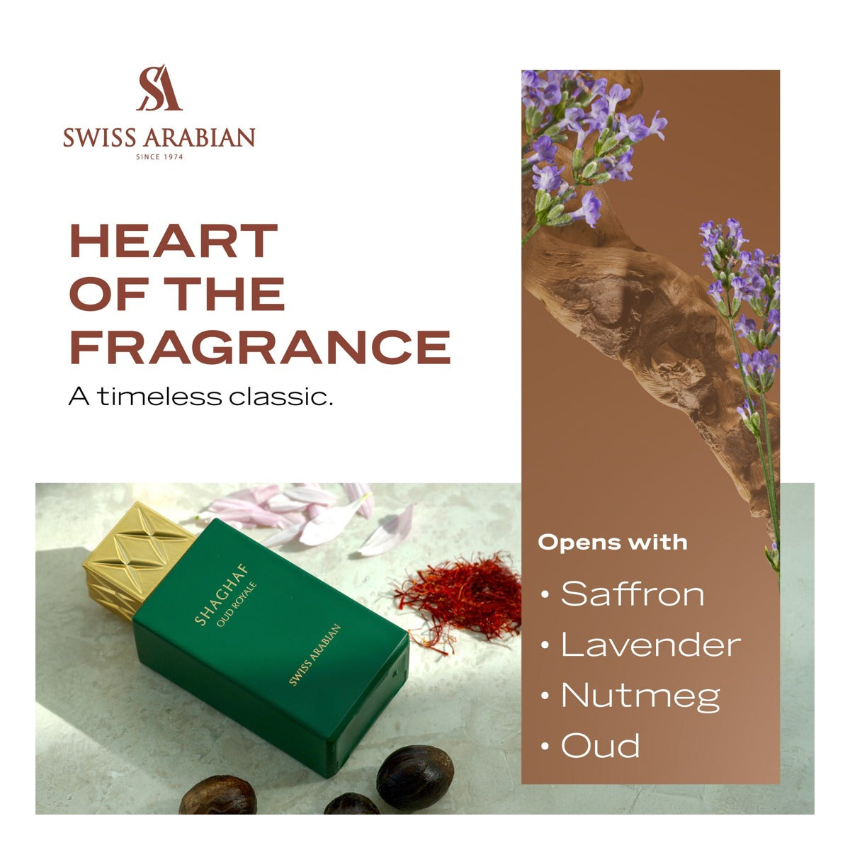Swiss Arabian Shaghaf Oud Royale EDP 75 ml (2.5 oz) - caja
