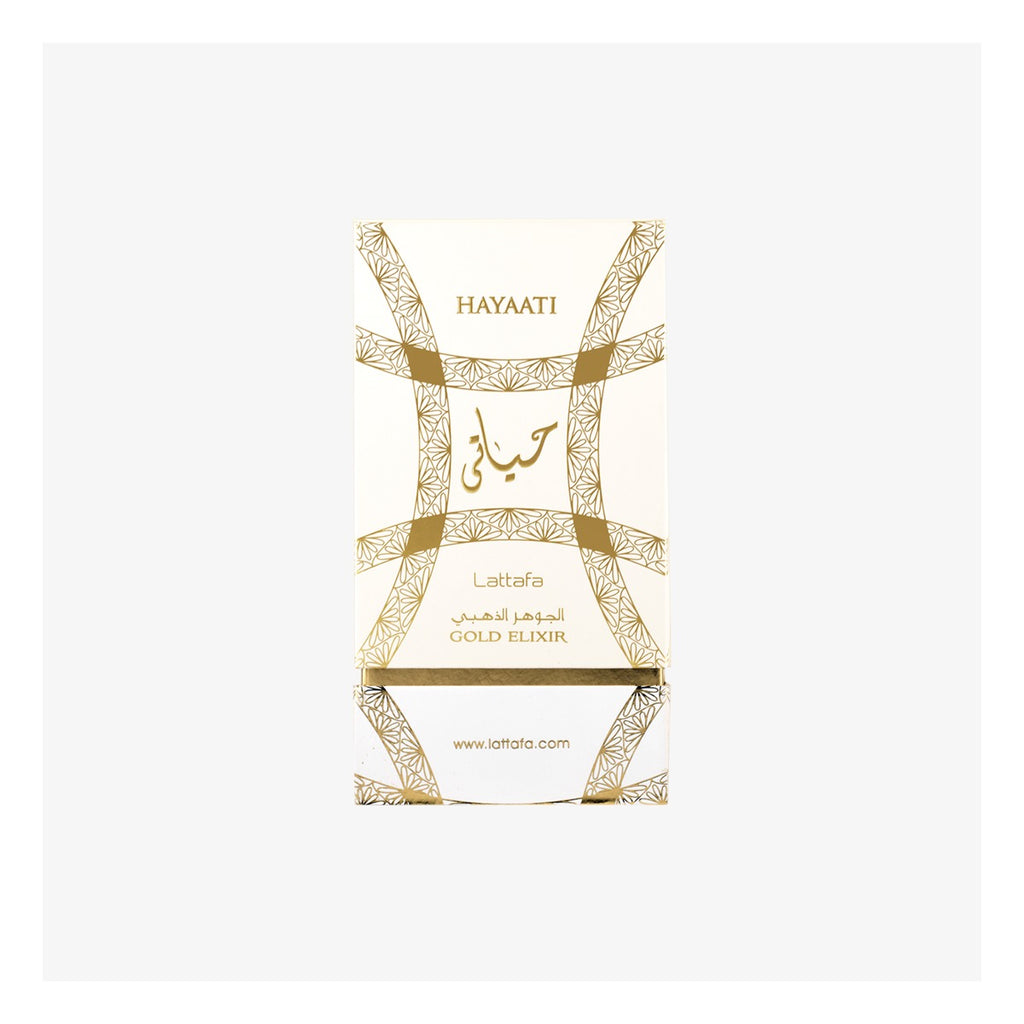 Lattafa Hayaati Gold Elixir EDP 100 ml (3.4 oz) - ángulo